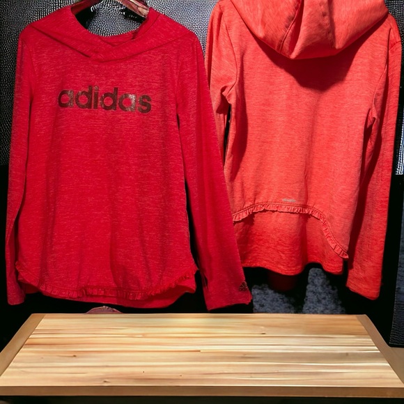 4for$20❗️Adidas Climalite Hooded Sweat Shirt w/ Thumb Holes | Like New - Picture 1 of 13